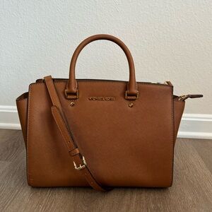 Selma Saffiano Leather Medium Satchel